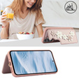 Tok Samsung Galaxy A55 5G, Leather Flower Card Slot, rózsaszín