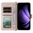 Tok patenttal a Oppo Reno 13 5G-hez, Crossbody Leather Wallet, rózsaszín
