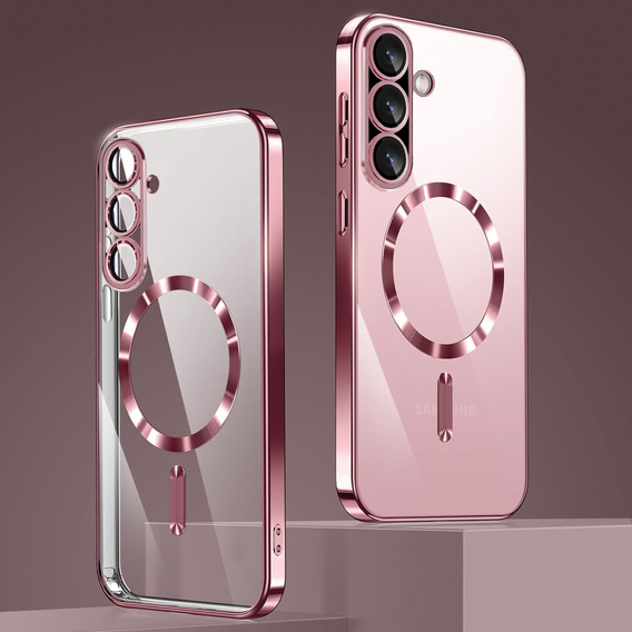 Tok Samsung Galaxy A56-hoz, Electro MagSafe, rózsaszín rose gold + üveg a képernyőhöz