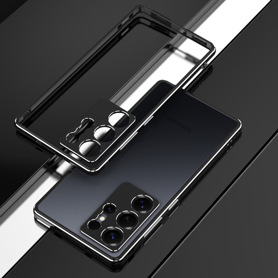 Teletok LUPHIE Samsung Galaxy S25 Ultra-hoz, Armor Bumper, fekete