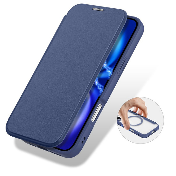 Dux Ducis tok iPhone 17-hez, Skin X Pro, pánttal, MagSafe-hoz, tengerészkék