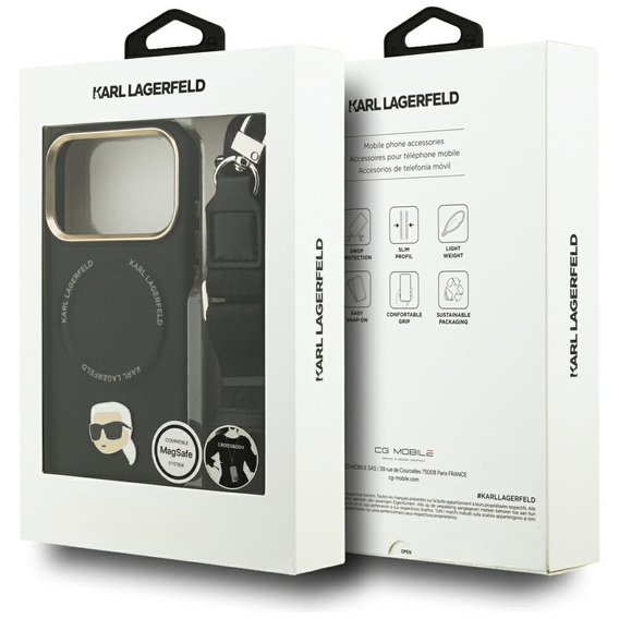 Karl Lagerfeld Big Strap Karl fém logós MagSafe tok iPhone 17 Pro készülékhez