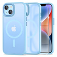 Tok iPhone 14-hoz, MagSafe, ERBORD Matt Case, kék + képernyőüveg