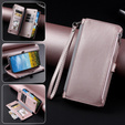 Pattintható tok a Xiaomi Redmi 14C / Xiaomi Poco C75, Wallet Zipper Pocket, rózsaszín