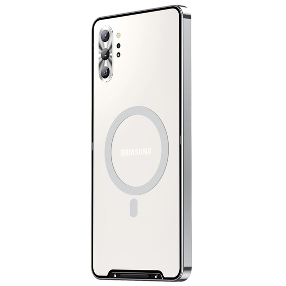 Kameravédő tok Samsung Galaxy Note 10+ Plus, CamShield MagSafe, átlátszó / ezüst