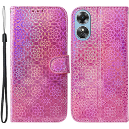 Pattintható tok a Oppo A17, Wallet mandala, rózsaszín