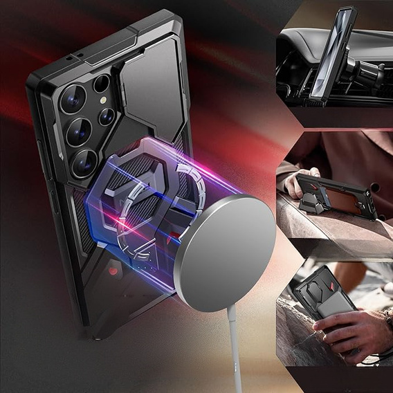 Tongate MECH MagSafe Series fekete tok Samsung Galaxy S24 Ultra készülékekhez