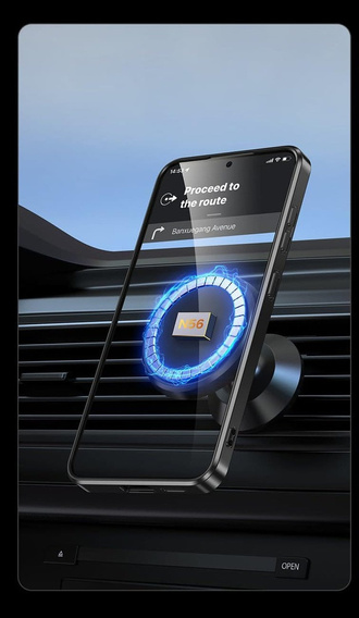 Tok Samsung Galaxy A56-hoz, Electro MagSafe, fekete + üveg a képernyőhöz
