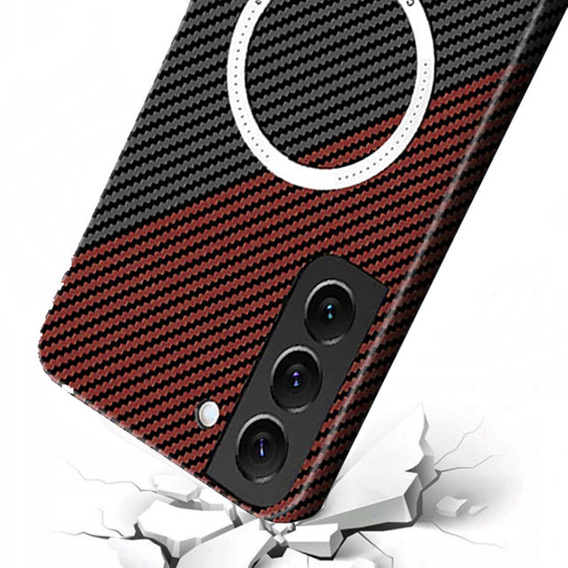 Telefontok a Samsung Galaxy S23, Magsafe Slim Carbon, fekete / piros