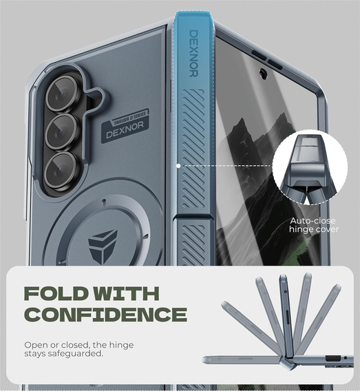 Dexnor Mágneses páncélozott tok kettős alappal Samsung Galaxy Z Fold7-hez