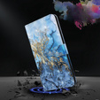 Pattintható tok a Oppo A17, Wallet, Marble kék