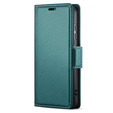 Tok Xiaomi Poco F7 Pro, ERBORD Glossy Litchi, pénztárca patenttal, zöld