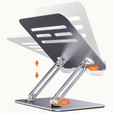 Laptop állvány acélból 17" méretig, ERBORD P89, szürke
