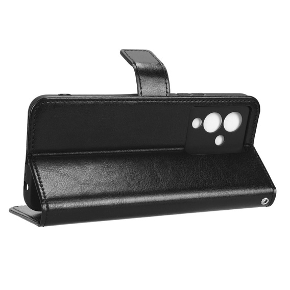 Pattintható tok a Infinix Note 12 5G, Crazy Horse Wallet, fekete