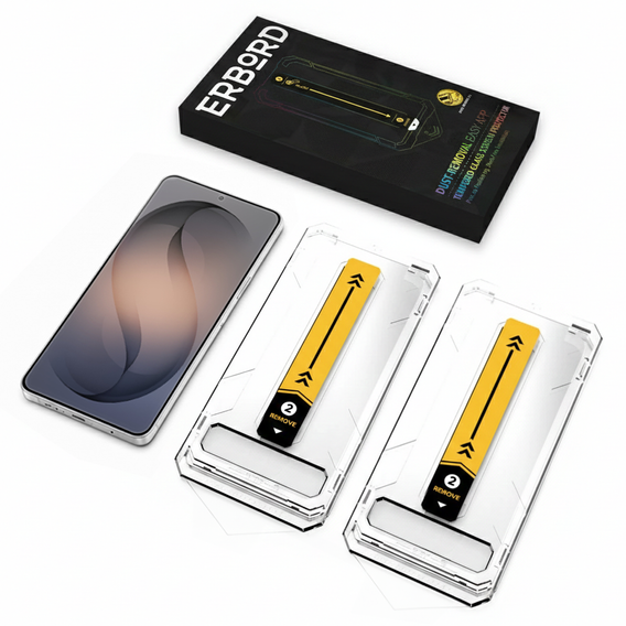 2x 9H edzett üveg Easy App rögzítőkerettel Samsung Galaxy S26 készülékhez