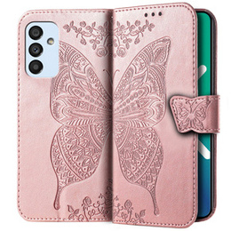 Pattintható tok a Samsung Galaxy M23 5G / M13, Butterfly, rózsaszín rose gold