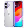 Tok iPhone 17 készülékhez, kamerafedéllel, átlátszó, lila oldalakkal