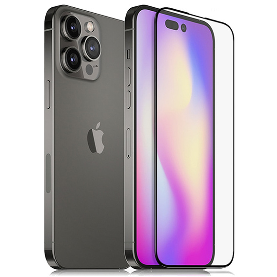 3D edzett üveg iPhone 14 Pro Max készülékhez, fekete