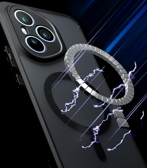 Tok Honor 400 Pro 5G-hoz, MagSafe, ERBORD Matt Case, fekete + képernyőüveg