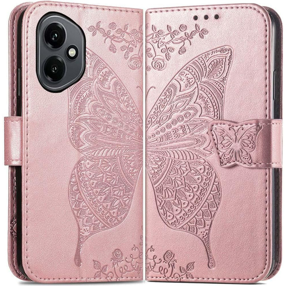 Pattintható tok a Honor 400 5G, Butterfly, rózsaszín rose gold