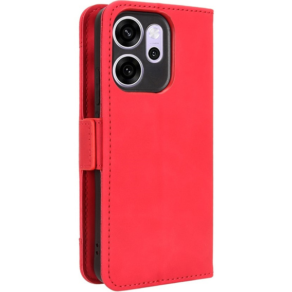Flap tok Oppo Reno 14F, Card Slot, pénztárca, piros