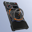 Tok ZTE nubia Z60 Ultra, Kickstand Bumper, lencsevédővel, MagSafe-hoz, fekete / piros