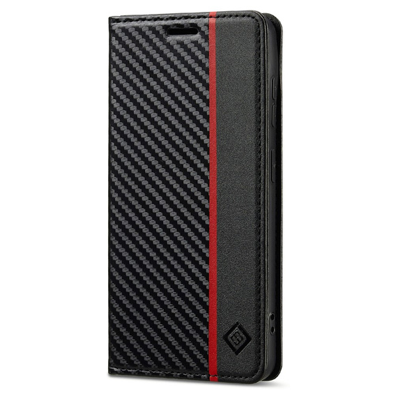 LC.IMEEKE Karbon flip tok Samsung Galaxy A57 5G készülékhez, fekete