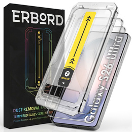 2x 9H edzett üveg Easy App rögzítőkerettel Samsung Galaxy S26 Ultra készülékhez