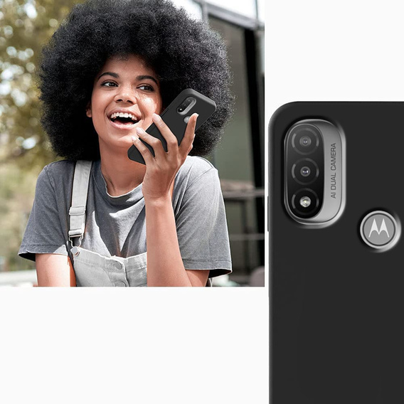Telefontok a Motorola Moto E40/E30/E20, Silicone Lite, fekete