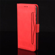 Flap tok Oppo Reno 14, kártya slot, pénztárca, piros