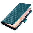 Flap tok Samsung Galaxy A55 5G, Rhombus Crossbody Leather, sötétzöld