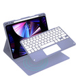 Tok + billentyűzet iPad 10.2 2021 / 2020 / 2019 / Air 10.5 2019, Leather Pen Slot TouchPad, lila