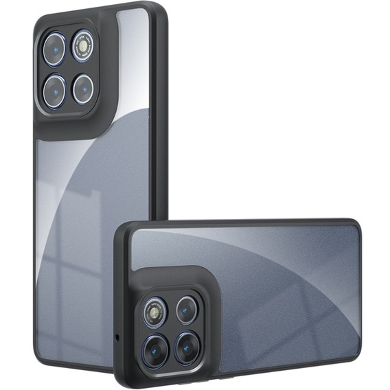 Tok Xiaomi Redmi 15 5G / 4G, kameravédelemmel, átlátszó, fekete oldallapokkal