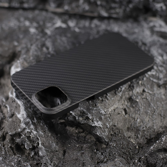 Tok iPhone 14, Aramid Fiber Cover, fekete