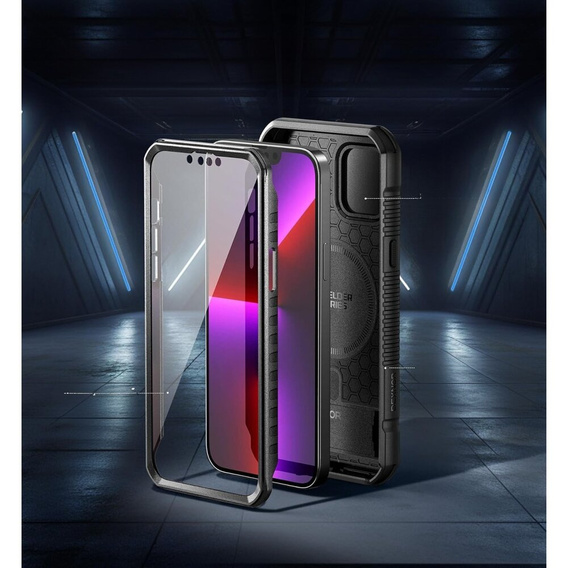 Páncélozott tok iPhone 13 Pro Max készülékhez, Dexnor CamProtect MagSafe, fekete