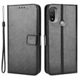 Pattintható tok a Motorola Moto E20/E30/E40, Crazy Horse Wallet, fekete