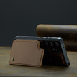CASEME flip tok Samsung Galaxy S25 Ultra, Litchi Wallet, barna