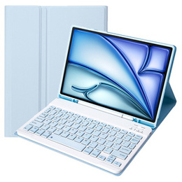 Tok + billentyűzet Apple iPad Air 11" 6 gen. 2024, Leather Pen Slot, világoskék