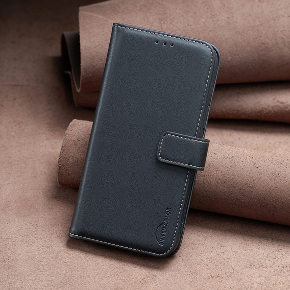 Pattintható tok a Samsung Galaxy A55 5G,BINFEN Wallet, fekete