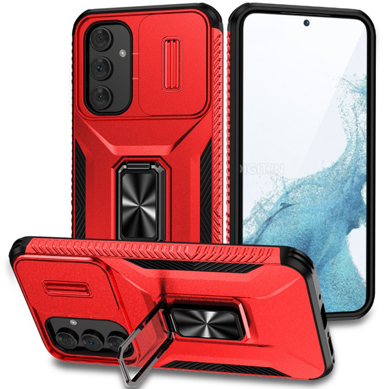 Páncélozott tok Samsung Galaxy A54 5G, páncélozott Slide Ring, piros