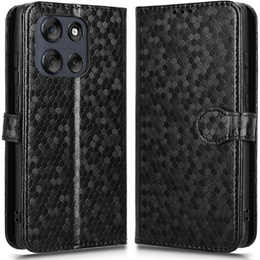 Flap tok Motorola Moto G56 5G, Wallet Rhombus, fekete