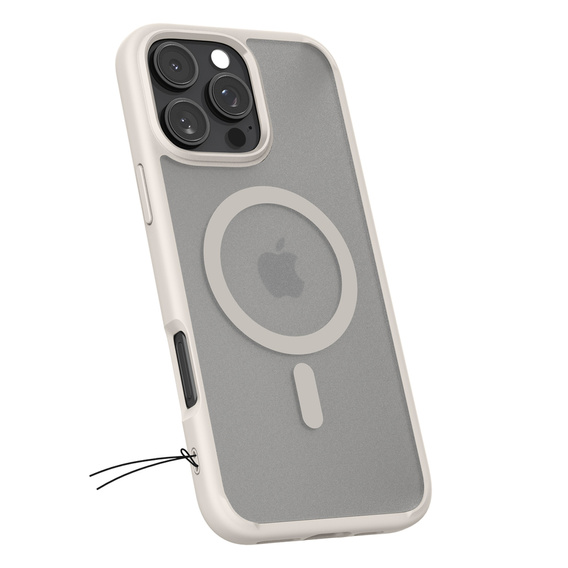 MagSafe Spigen tok iPhone 16 Pro Max, Ultra Hybrid, átlátszó / titánium + 9H edzett üveg