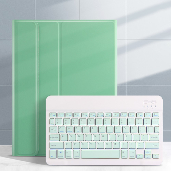 Tok + billentyűzet iPad 10.2 7/8/9 gen 2019/2020/2021, Keyboard Cover Pen Slot, zöld