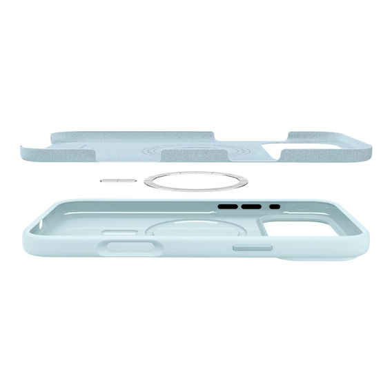 Spigen tok iPhone 17 Pro készülékhez, szilikon illeszkedő MagSafe, néma kék