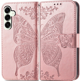 Pattintható tok a Samsung Galaxy S25 FE, Butterfly, rózsaszín rose gold