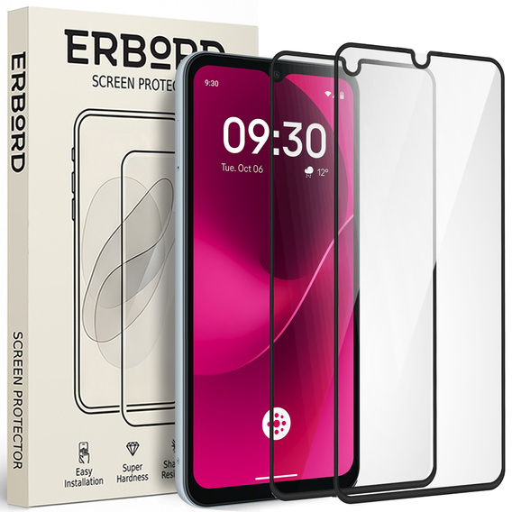 2x ERBORD 3D edzett üveg a T Phone 3 5G készülékhez