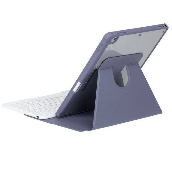 Billentyűzet tok iPad 11" 2025 A16 (11 gen.) / iPad 10.9" 2022 (10 gen.), Rotary 360° Leather, lila