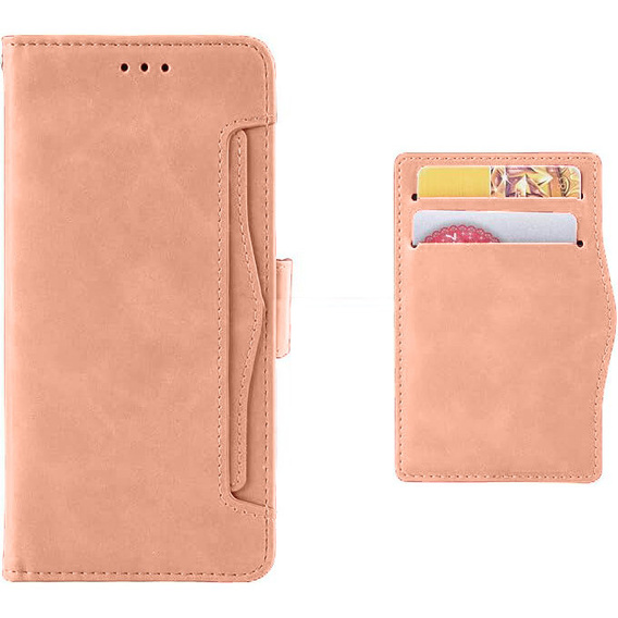 Pattintható tok a Xiaomi Poco F6, Card Slot, rózsaszín