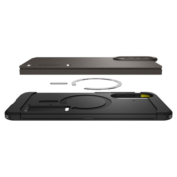 Spigen tok Samsung Galaxy A36 5G készülékhez, Tough Armor Mag Mag MagSafe, fekete + 9H edzett üveg
