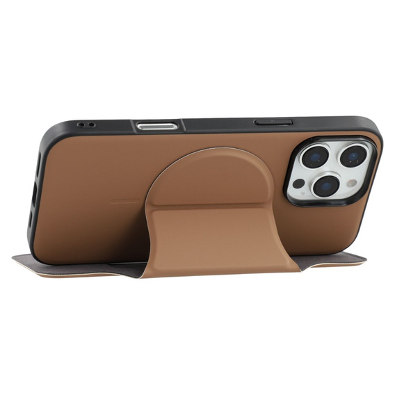 X-LEVEL tok iPhone 16 Pro Max készülékhez, Magnetic Card Holder, barna